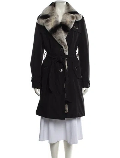 Pre-owned St John Trench Coat In Black