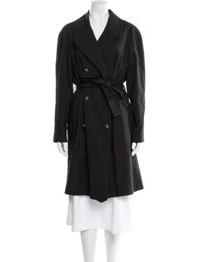 Pre-owned St John Trench Coat In Black