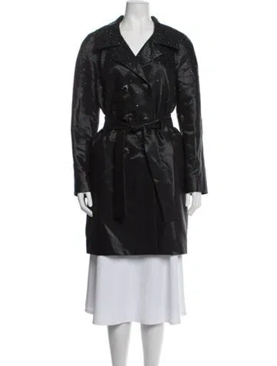 Pre-owned St John Trench Coat In Black