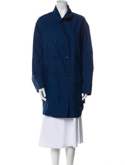 Pre-owned St John Trench Coat In Blue