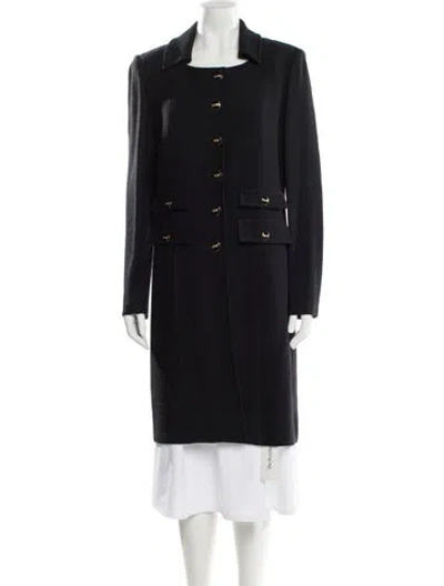 Pre-owned St John Trench Coat In Blue