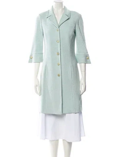 Pre-owned St John Trench Coat In Blue