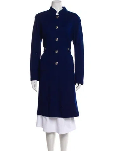 Pre-owned St John Trench Coat In Blue