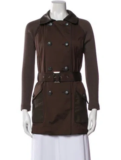 Pre-owned St John Trench Coat In Brown
