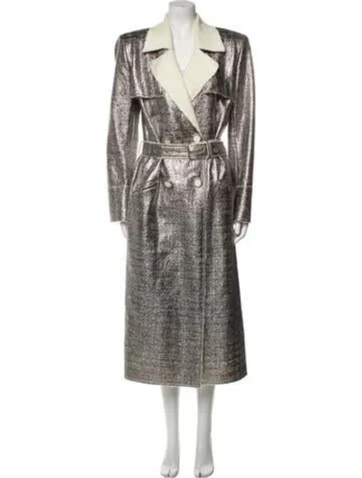 Pre-owned St John Trench Coat In Gray