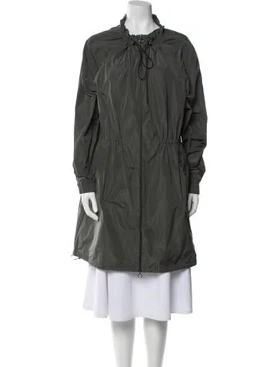 Pre-owned St John Trench Coat In Gray