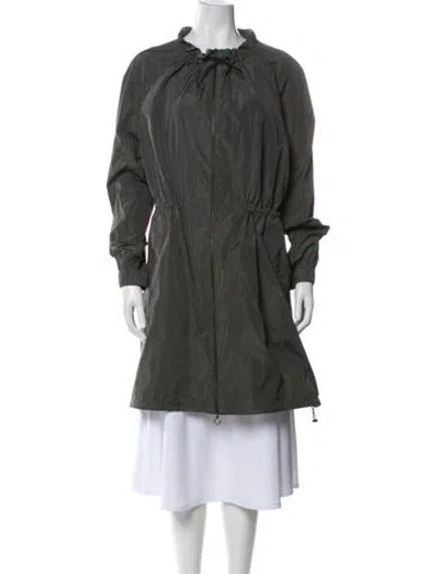 Pre-owned St John Trench Coat In Green