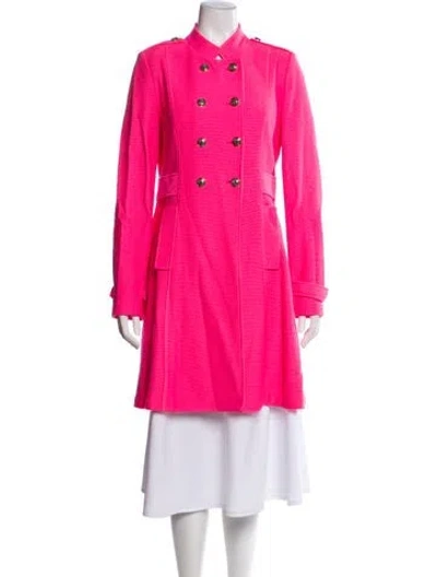 Pre-owned St John Trench Coat In Pink