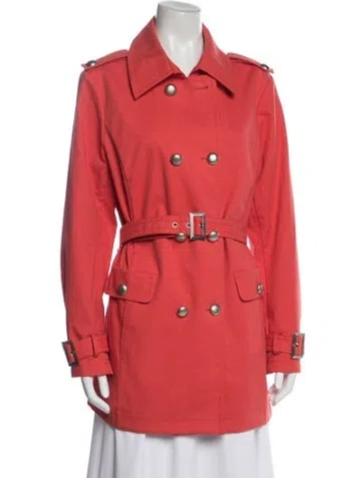 Pre-owned St John Trench Coat In Pink