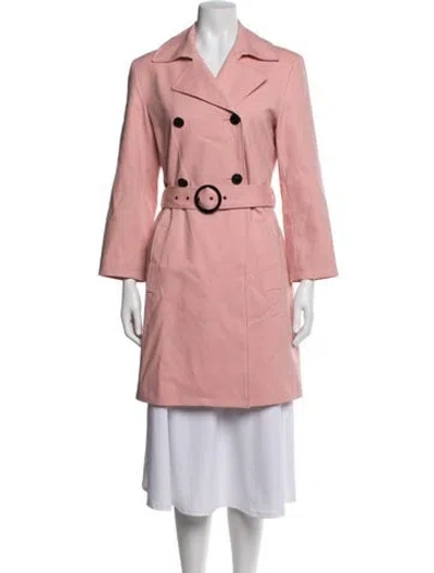 Pre-owned St John Trench Coat In Pink