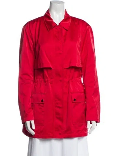 Pre-owned St John Trench Coat In Red