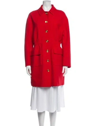 Pre-owned St John Trench Coat In Red