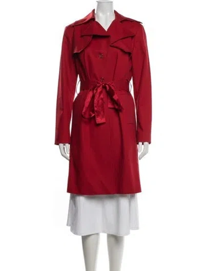 Pre-owned St John Trench Coat In Red