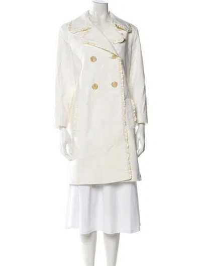 Pre-owned St John Trench Coat In White