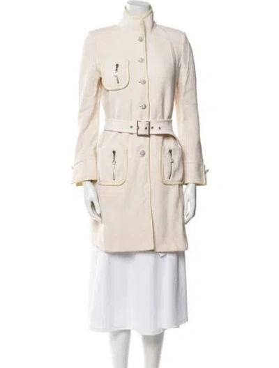 Pre-owned St John Trench Coat In White