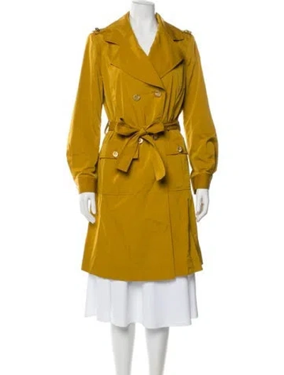 Pre-owned St John Trench Coat In Yellow