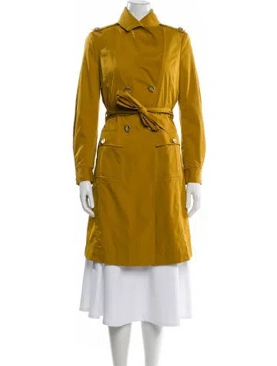 Pre-owned St John Trench Coat In Yellow