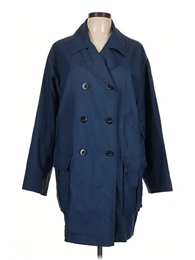 Pre-owned St John Trenchcoat In Blue