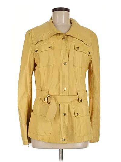 Pre-owned St John Trenchcoat In Yellow