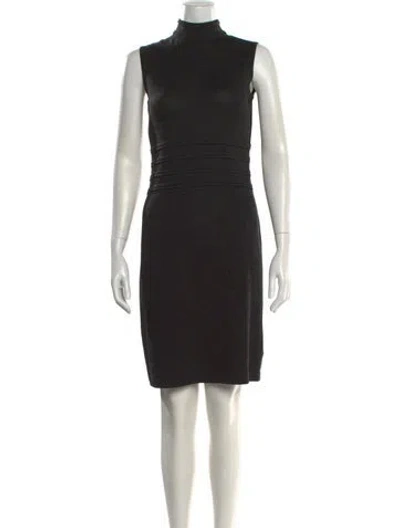 Pre-owned St John Turtleneck Knee-length Dress In Gray