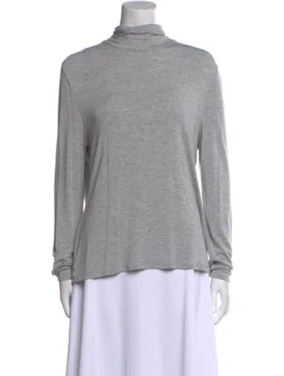 Pre-owned St John Turtleneck Long Sleeve Sweatshirt In Gray