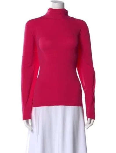 Pre-owned St John Turtleneck Long Sleeve Sweatshirt In Pink