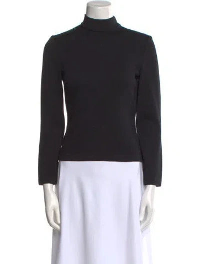 Pre-owned St John Turtleneck Long Sleeve Top In Blue