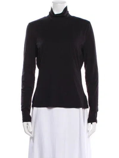 Pre-owned St John Turtleneck Long Sleeve Top In Brown