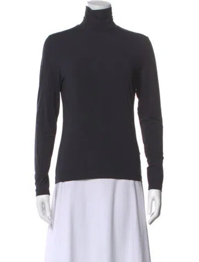 Pre-owned St John Turtleneck Long Sleeve Top In Gray
