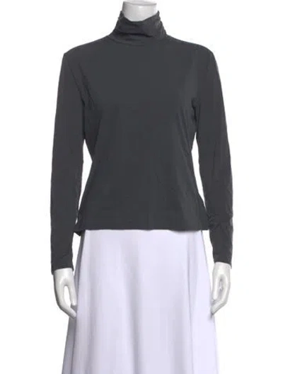 Pre-owned St John Turtleneck Long Sleeve Top In Gray