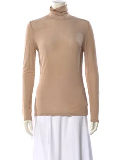 Pre-owned St John Turtleneck Long Sleeve Top In Neutral