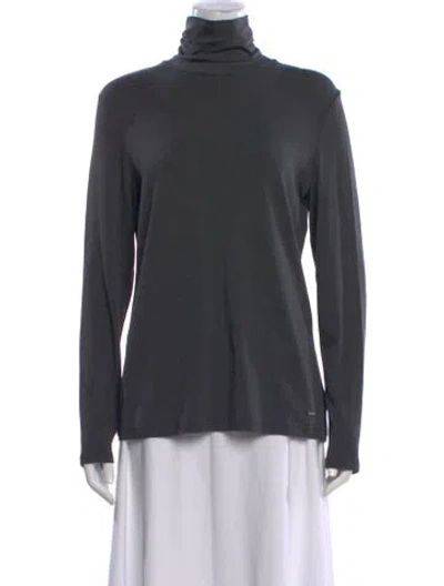 Pre-owned St John Turtleneck Long Sleeve Top W/ Tags In Gray