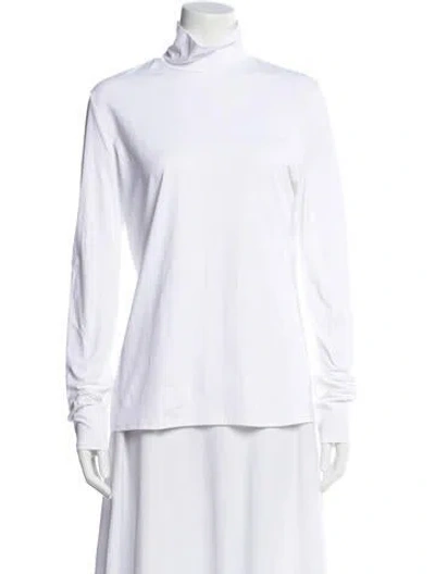 Pre-owned St John Turtleneck Long Sleeve Top W/ Tags In White