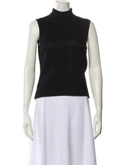 Pre-owned St John Turtleneck Sleeveless Top In Blue