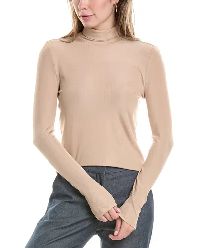 St John St. John Turtleneck Stretch Top In Beige