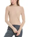 St John St. John Turtleneck Stretch Top In Beige