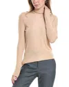 St John St. John Turtleneck Stretch Top In Beige