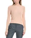 St John Turtleneck Stretch Top In Pink