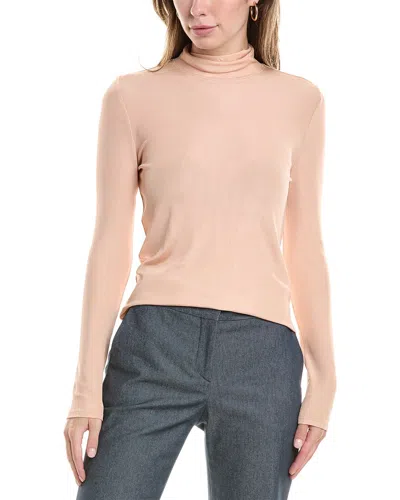 St John Turtleneck Stretch Top In Pink