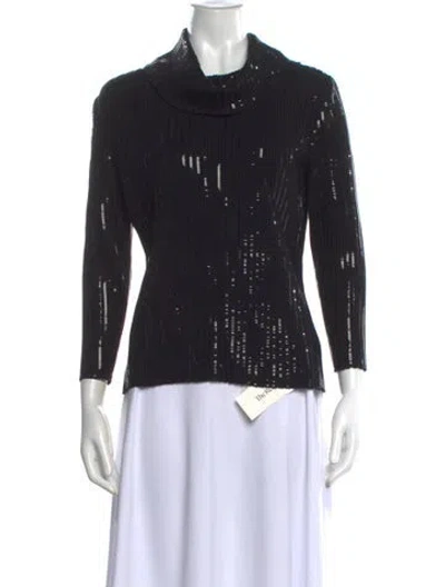 Pre-owned St John Turtleneck Sweater In Black