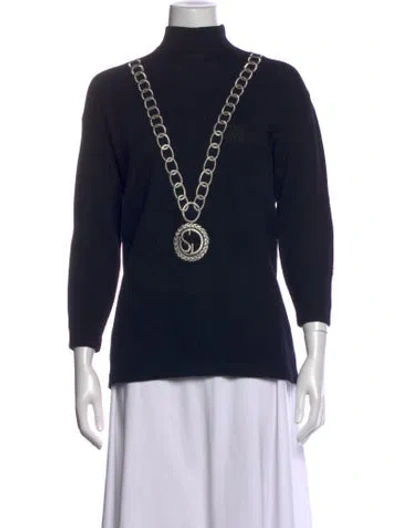 Pre-owned St John Turtleneck Sweater In Black