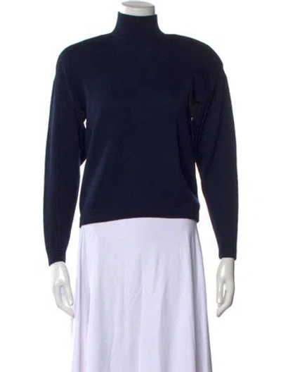 Pre-owned St John Turtleneck Sweater In Blue