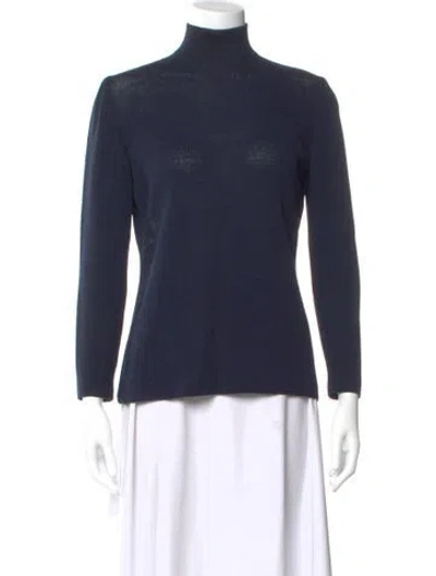 Pre-owned St John Turtleneck Sweater In Blue