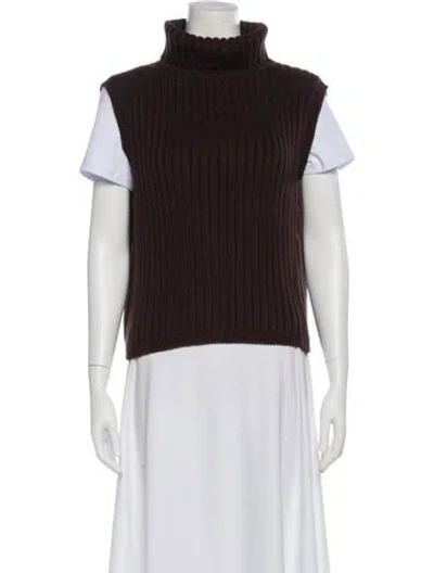 Pre-owned St John Turtleneck Sweater In Brown
