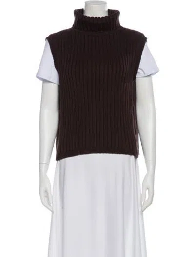 Pre-owned St John Turtleneck Sweater In Brown