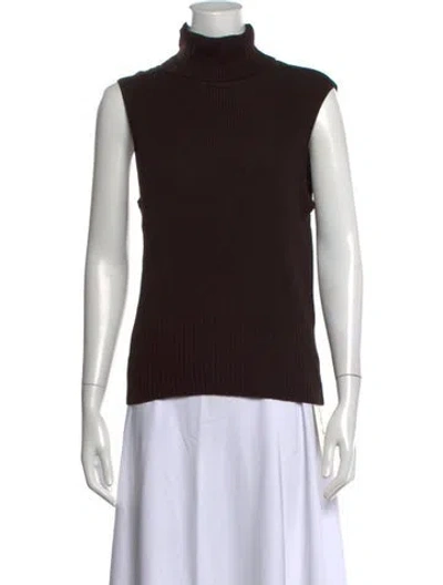 Pre-owned St John Turtleneck Sweater In Brown