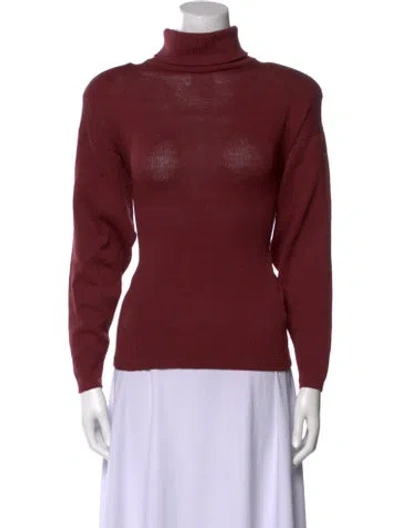 Pre-owned St John Turtleneck Sweater In Burgundy
