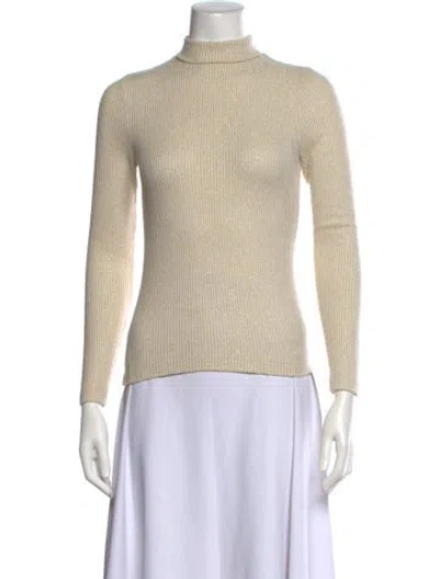 Pre-owned St John Turtleneck Sweater In Gold