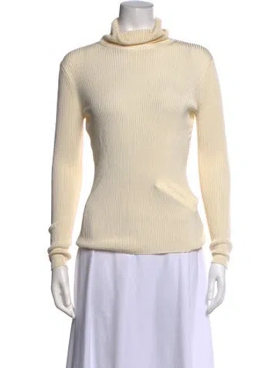 Pre-owned St John Turtleneck Sweater In Gold/metallic/neutrals