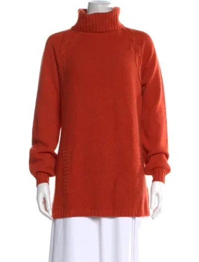 Pre-owned St John Turtleneck Sweater In Orange